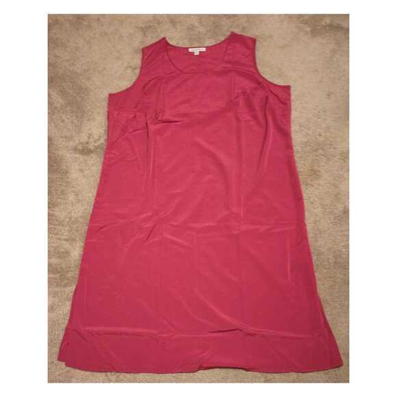 Roamans Dress 30W RED 2 Piece Set Midi Sleeveless Sheath & S/S Jacket/Shirt - Picture 6 of 11